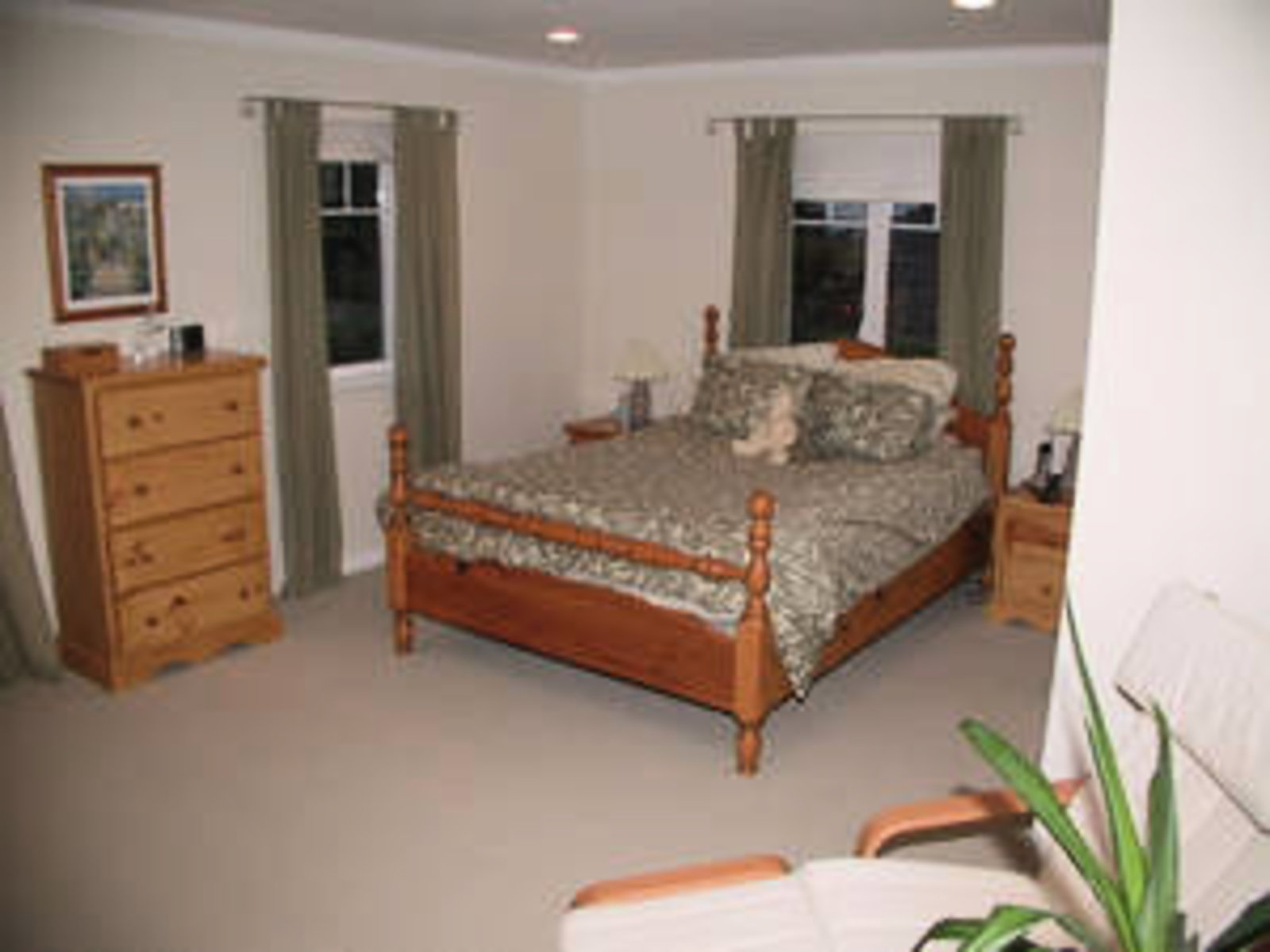 Master Bedroom with gas fireplace and walk-in closet